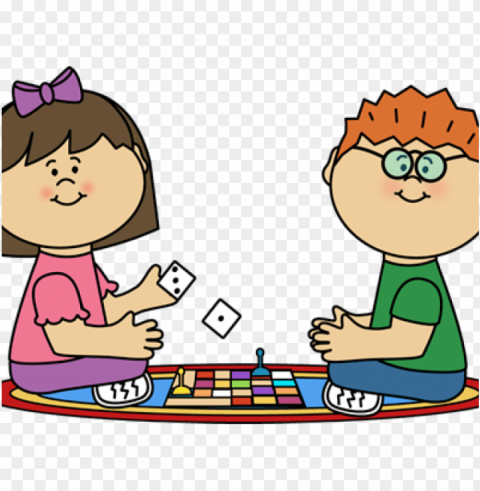 clipart of children playing board game PNG pictures with no background required