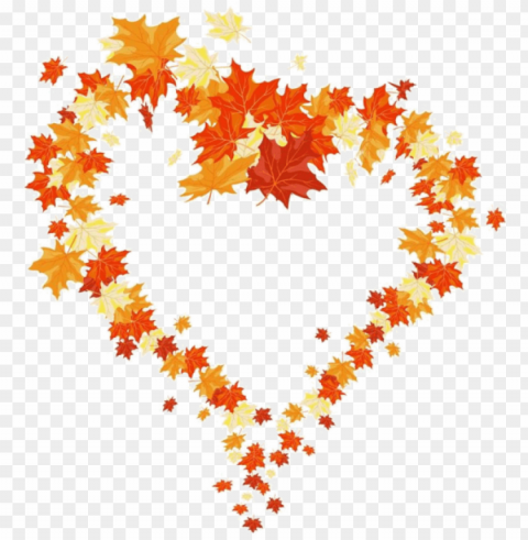 clipart pumpkin heart - autumn leaf heart HighQuality Transparent PNG Isolated Graphic Element