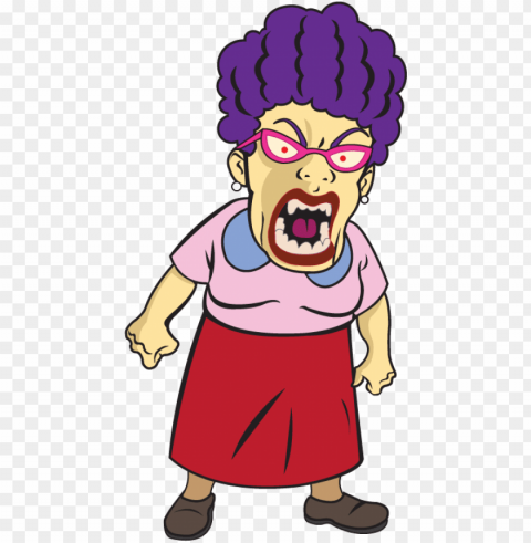 clipart royalty free collection of angry old lady high - mad teacher clip art PNG with isolated background