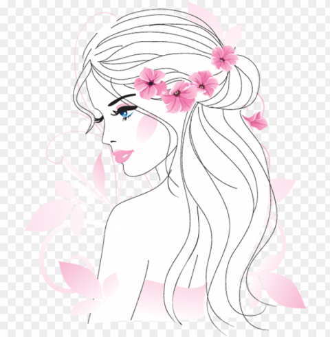 clipart royalty free stock beauty vector hair strand - woman vector free face Isolated Item on Transparent PNG Format