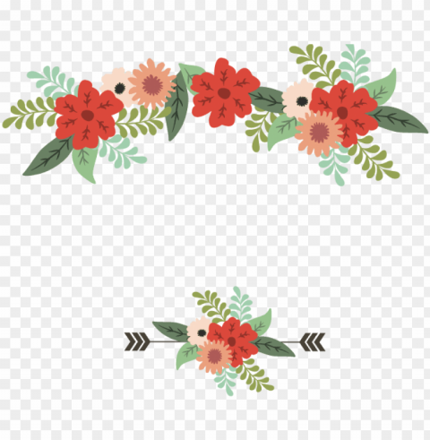 clipart transparent garland vector wedding - flecha de flores Isolated Graphic on Clear Background PNG