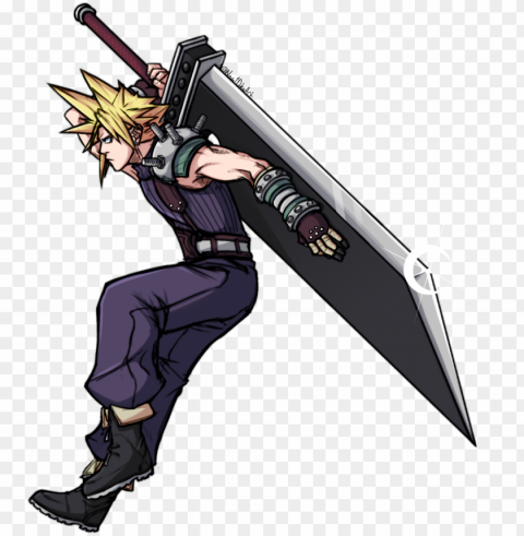 cloud from ff7 - firearm PNG for Photoshop