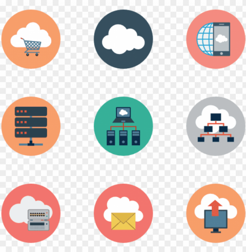 cloud icons - cloud service flat icon Transparent PNG Object Isolation