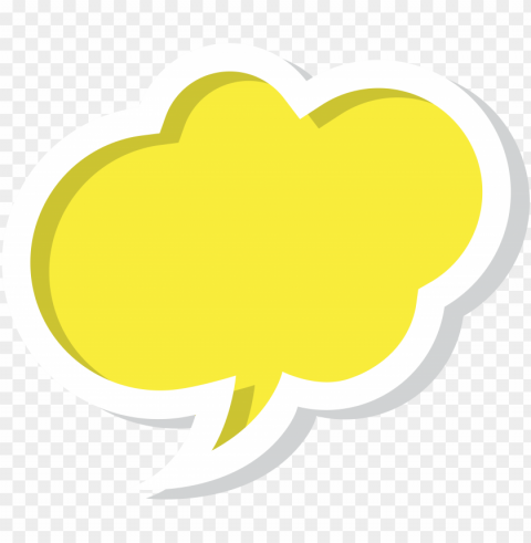 clouds clipart yellow - yellow speech bubble PNG without watermark free