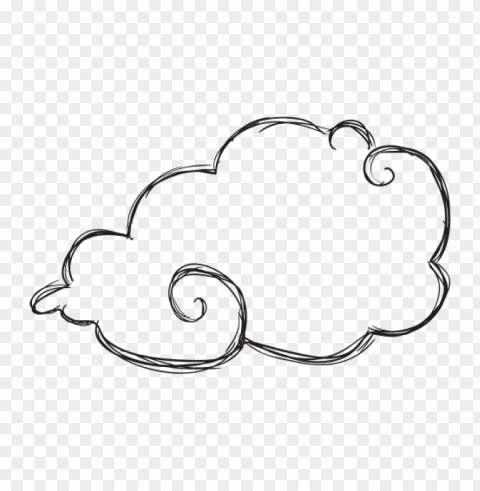 clouds drawing Transparent Background Isolation of PNG