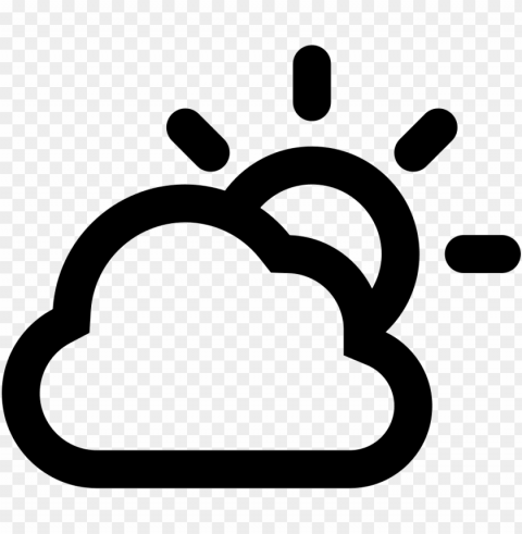 cloudy day outlined weather interface symbol svg - weather symbol PNG images for banners
