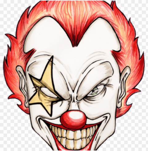 clown clipart scary - scary clown face drawi PNG Image with Isolated Icon