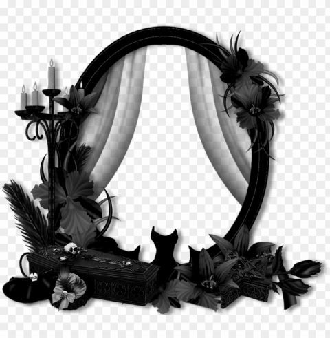 cluster frame 2a - goth frame Transparent PNG Isolated Object