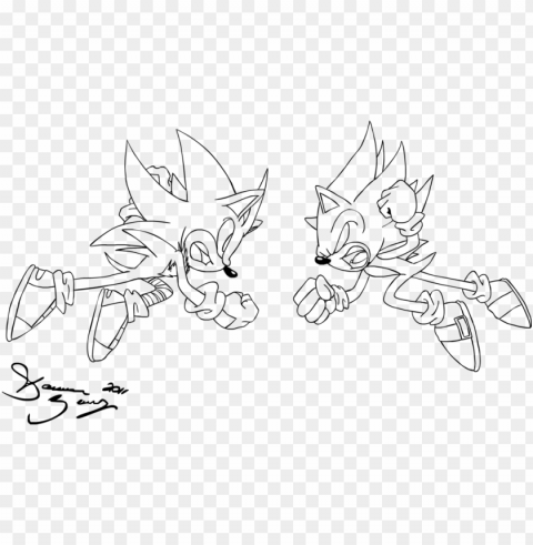 cm - super sonic vs super shadow coloring pages PNG images with transparent elements pack