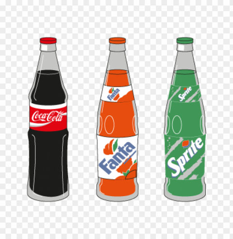coca-cola 3 products vector logo Isolated Subject with Transparent PNG