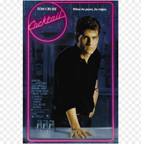cocktail 1988 movie poster Isolated Graphic on Clear Background PNG