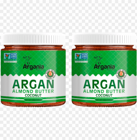 coconut argan almond butter 2 pack of 10 oz jars Isolated Icon in Transparent PNG Format