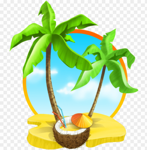 coconut tree leaves download - coconut tree beach Transparent background PNG images selection