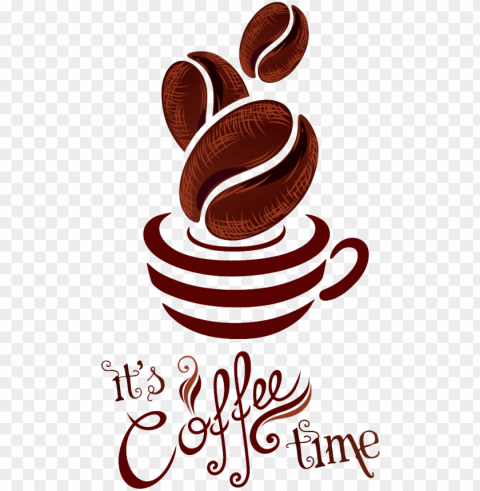 coffee clipart illustration - its coffee time HighQuality Transparent PNG Isolated Artwork