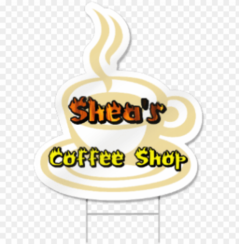 coffee cup shaped sign - dessert PNG Object Isolated with Transparency