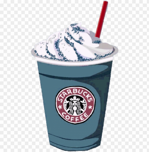 coffee frappuccino ice starbucks cream hand-painted - starbucks caramel frappuccino Isolated PNG on Transparent Background