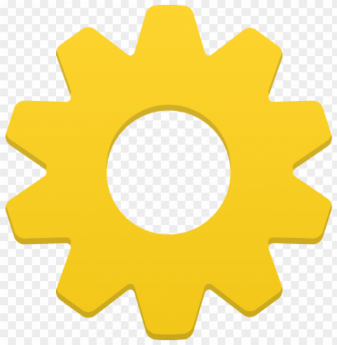 cog gear yellow vector icon PNG design elements