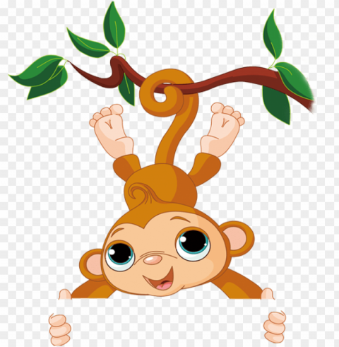 cold clipart monkey - baby monkey clip art ClearCut PNG Isolated Graphic