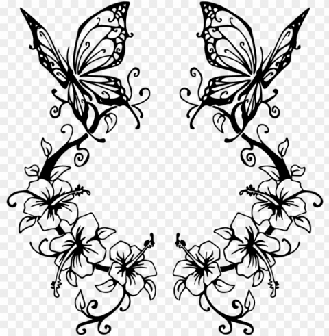 collection of free butterflies drawing beginner download - butterfly and flower vector Isolated Subject in HighResolution PNG