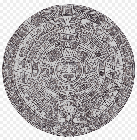 collection of pattern drawing aztec - aztec sun stone drawi PNG free download