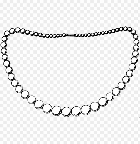 collection of necklace black and white - black and white pearl necklace clipart Transparent Background Isolated PNG Art