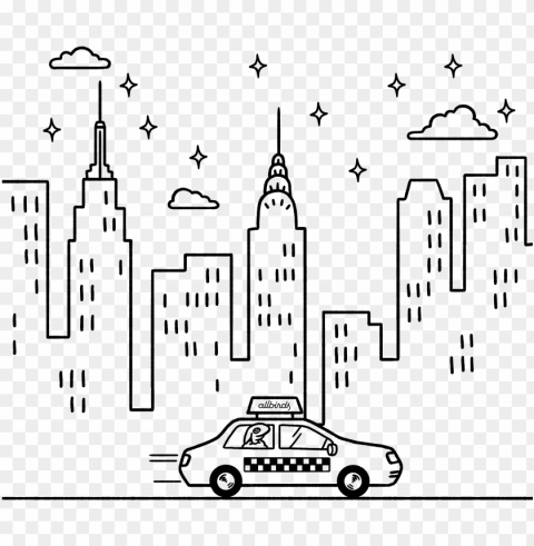 collection of new york city line drawing high quality - new york city line art Isolated Element in HighResolution Transparent PNG