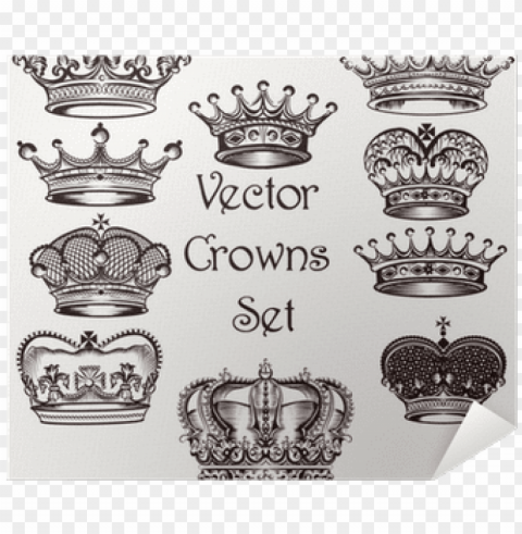 collection of vector hand drawn crowns for design poster - vector crown sets PNG with clear background extensive compilation PNG transparent with Clear Background ID 0a6389b0