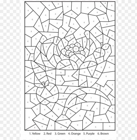 color by number coloring pages for adults Isolated Artwork in Transparent PNG