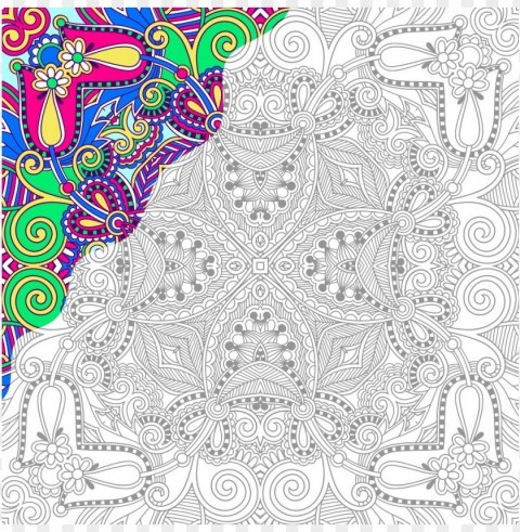 color by number coloring pages for adults Isolated Artwork on Clear Transparent PNG