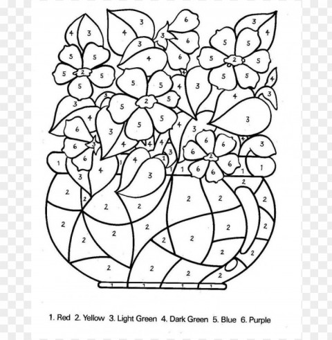 color by number coloring pages for adults Isolated Artwork on HighQuality Transparent PNG