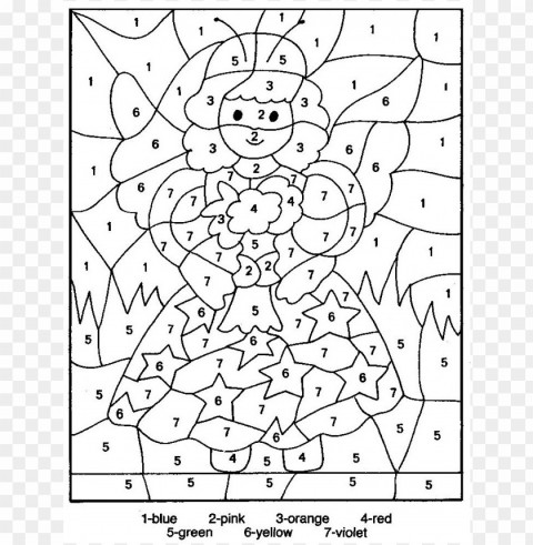 color by number coloring pages for adults Isolated Artwork with Clear Background in PNG