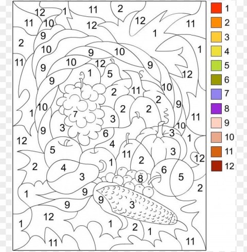 color by number coloring pages for adults Isolated Character in Clear Background PNG