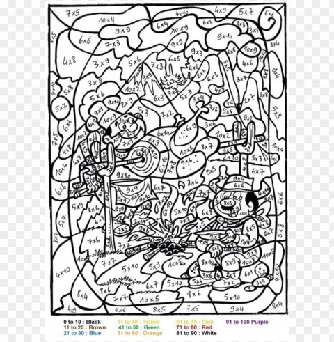 color by number coloring pages for adults Isolated Element in Transparent PNG