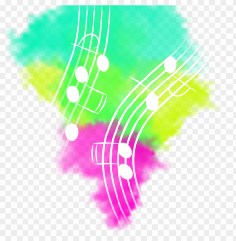 color explosion with notes and music music explosion - music explosion ClearCut PNG Isolated Graphic