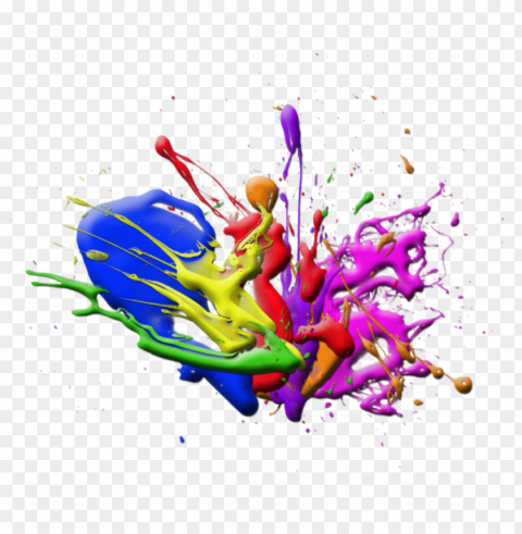 color ink splatter PNG with clear transparency