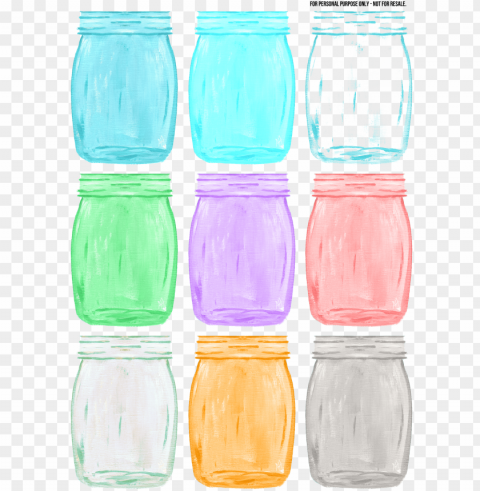color mason jar Clear background PNG images bulk
