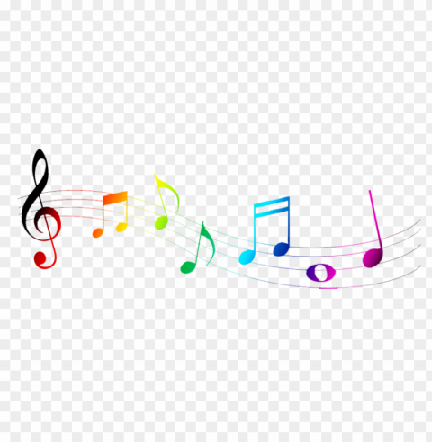 color music notes Isolated Design Element on PNG