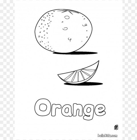 color orange coloring page Clear Background Isolated PNG Object