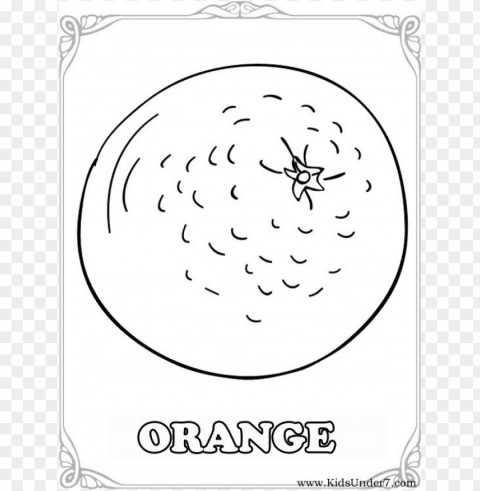 color orange coloring page Clear background PNG elements