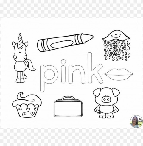 color pink coloring pages Clear background PNGs