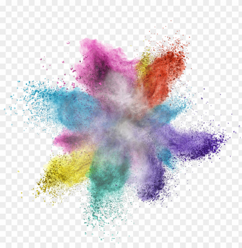 color powder explosion Isolated Character in Transparent PNG Format