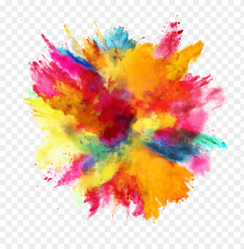 color powder explosion Isolated Character on Transparent PNG