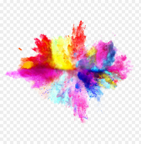 color powder explosion Isolated Character with Clear Background PNG