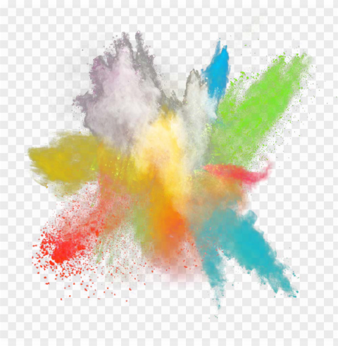 color powder explosion Isolated Character with Transparent Background PNG
