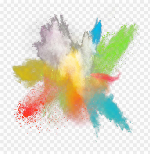 Color Powder Explosion Isolated Character With Transparent Background PNG