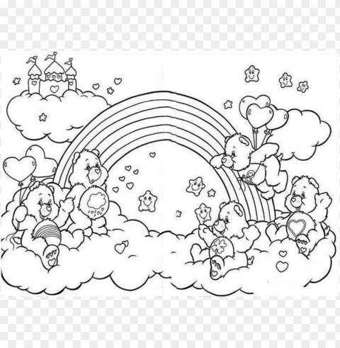 color rainbow coloring pages Transparent PNG Isolated Item with Detail