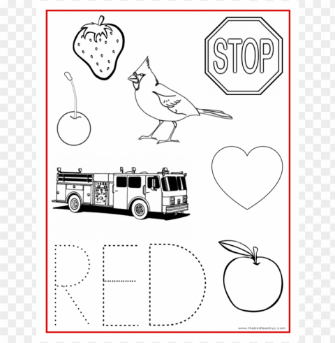 color red coloring sheet Transparent PNG Isolated Element with Clarity