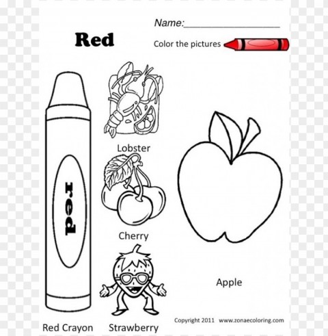 Color Red Coloring Sheet Transparent PNG Isolated Graphic Design