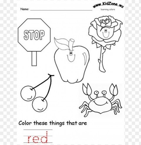 color red coloring sheet Transparent PNG Isolated Graphic with Clarity