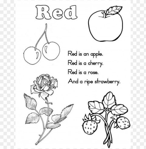 color red coloring sheet Transparent PNG Isolated Illustration